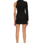 ASYMMETRIC CURVED HEM MINI DRESS