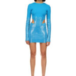 CUT-OUT SEQUIN KNIT MINI DRESS