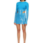 CUT-OUT SEQUIN KNIT MINI DRESS