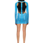 CUT-OUT SEQUIN KNIT MINI DRESS