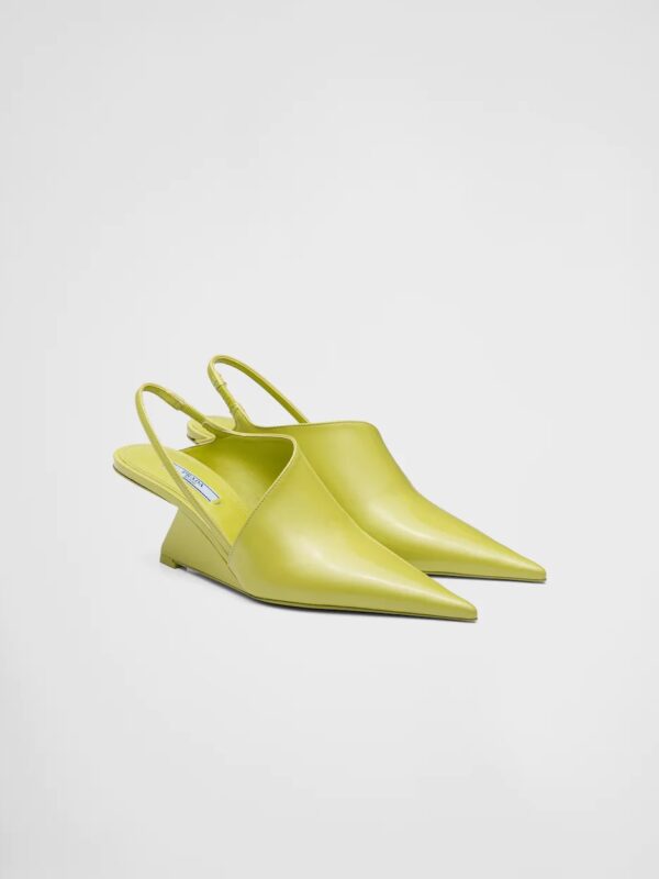 RUNWAY BRUSHED LEATHER SLINGBACK PUMPS