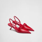 BRUSHED LEATHER SLINGBACK PUMPS