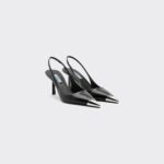 BRUSHED LEATHER SLINGBACK PUMPS