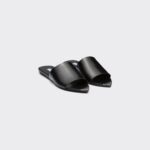BRUSHED LEATHER SLIDES