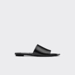 BRUSHED LEATHER SLIDES