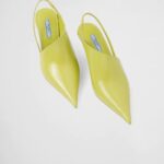 RUNWAY BRUSHED LEATHER SLINGBACK PUMPS