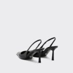 BRUSHED LEATHER SLINGBACK PUMPS