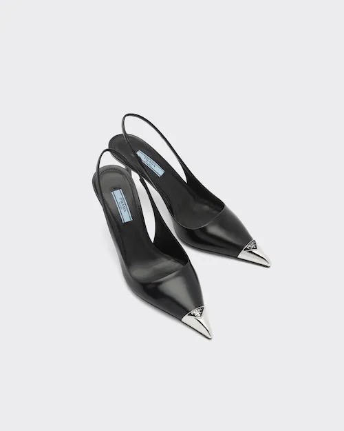 Prada cap toe outlet slingback