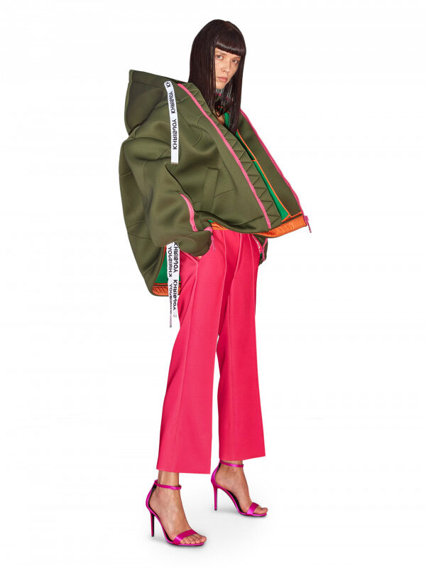 FLARED NEOPRENE PANTS