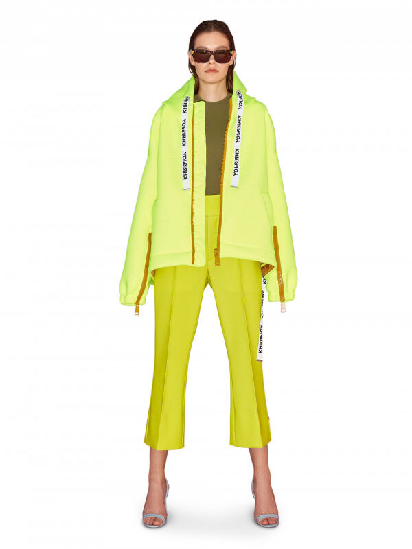 FLARED NEOPRENE PANTS