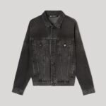 BLACK LOGO DENIM JACKET