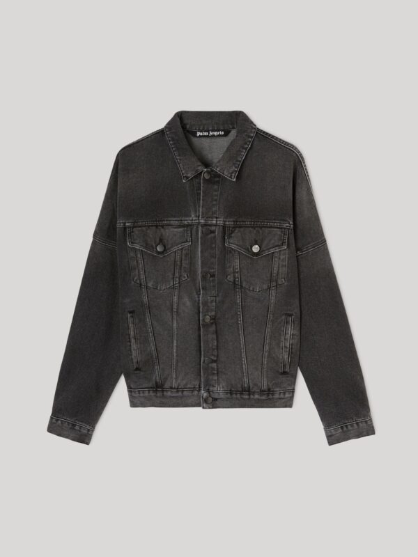 BLACK LOGO DENIM JACKET