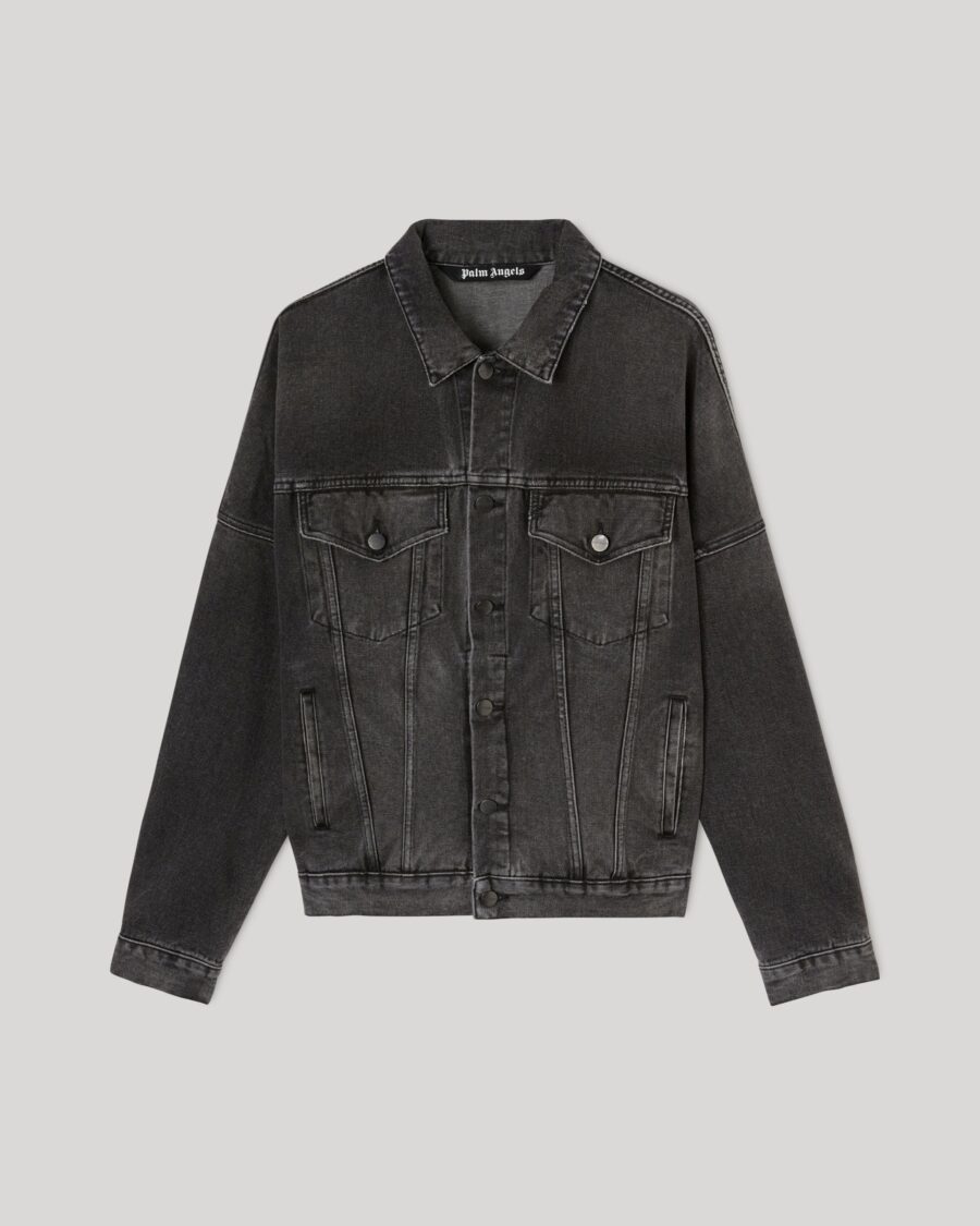 BLACK LOGO DENIM JACKET