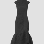 RUCHED SATIN MIDI DRESS