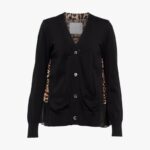 LEOPARD PLISSE BACK CARDIGAN