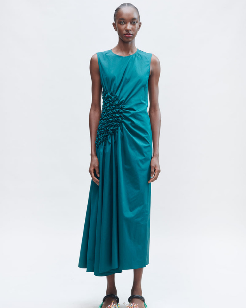 DRAPED RUCHED DRESS