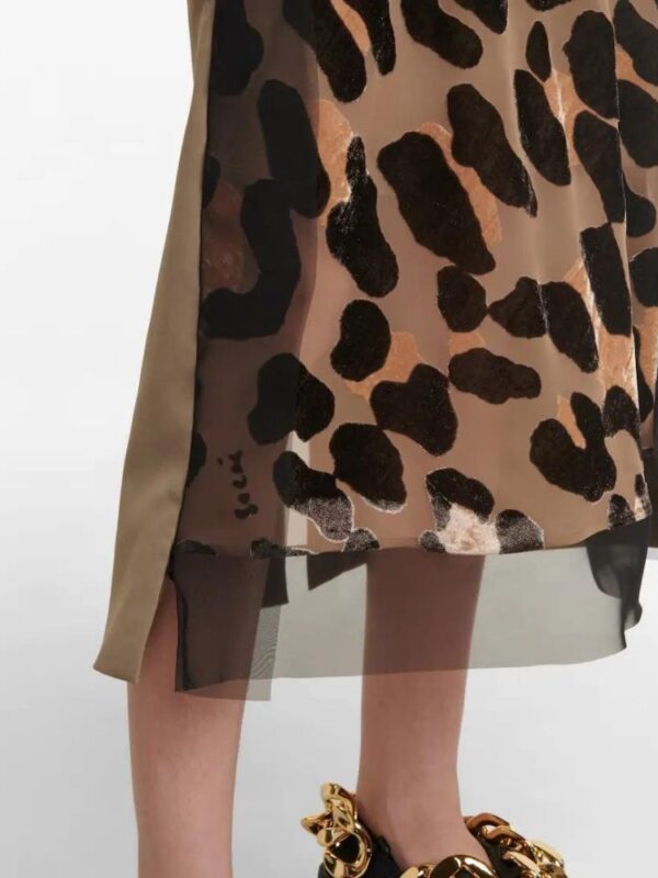 LEOPARD PRINT MIDI LAYERED SKIRT