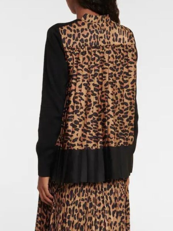 LEOPARD PLISSE BACK CARDIGAN