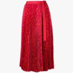LEOPARD PRINT PLISSE MIDI SKIRT