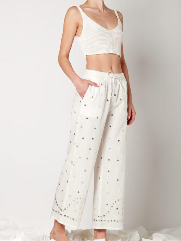 MIRRORS EMBROIDERED TROUSERS