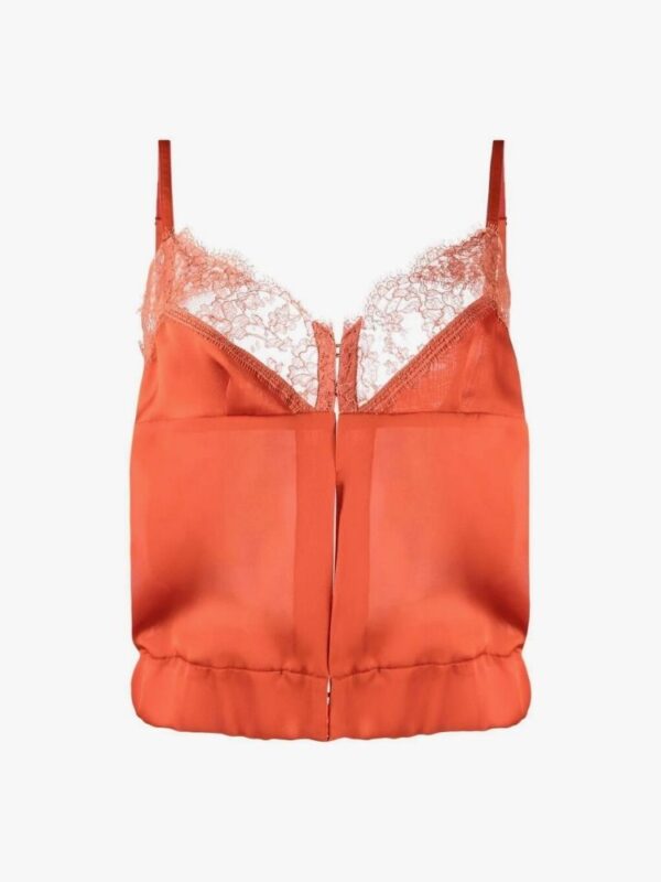 LACE TRIM SATIN TOP
