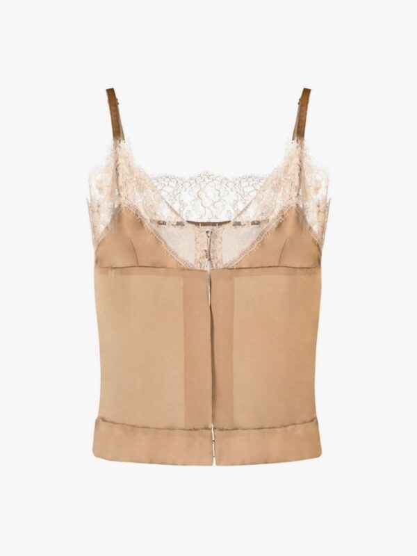LACE TRIM SATIN TOP