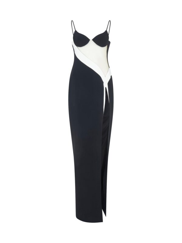TULLE INSERT CONTRAST GOWN