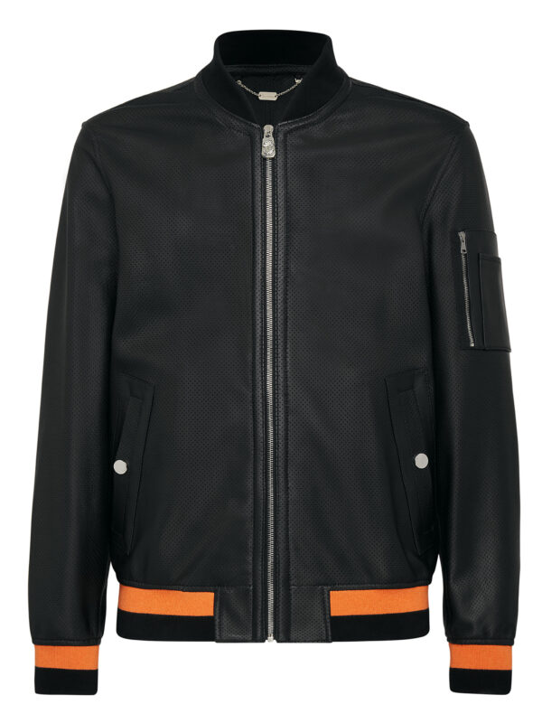 LEATHER BOMBER JACKET