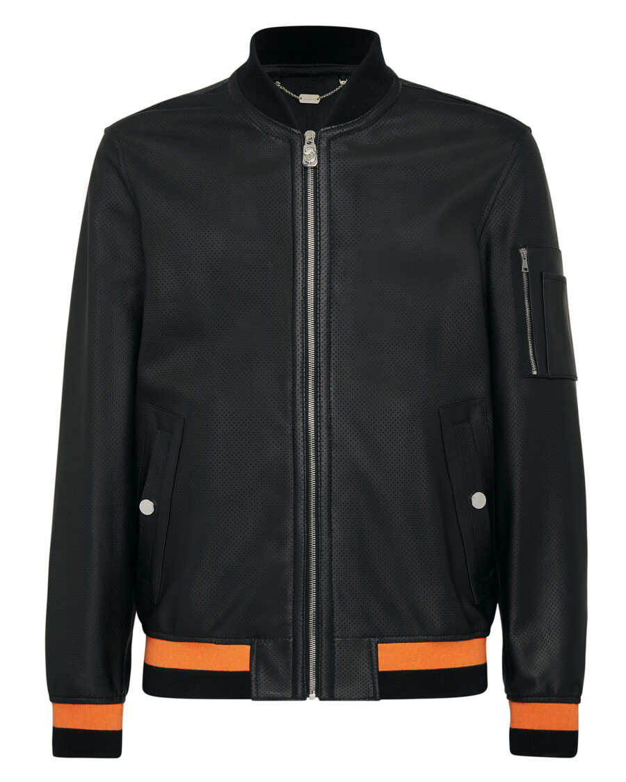 LEATHER BOMBER JACKET