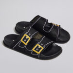 TROMPE L'ŒIL JACQUARD TWO-STRAP SLIDE