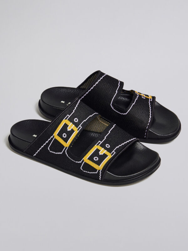 TROMPE L'ŒIL JACQUARD TWO-STRAP SLIDE