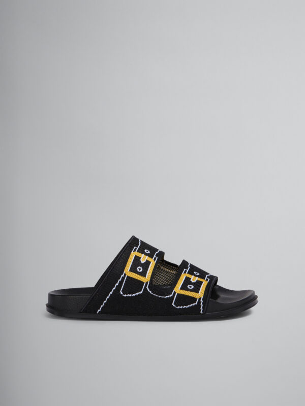 TROMPE L'ŒIL JACQUARD TWO-STRAP SLIDE
