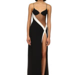 TULLE INSERT CONTRAST GOWN