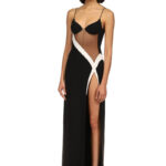 TULLE INSERT CONTRAST GOWN