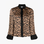 LEOPARD PRINT WIDE SLEEVES BLOUSE