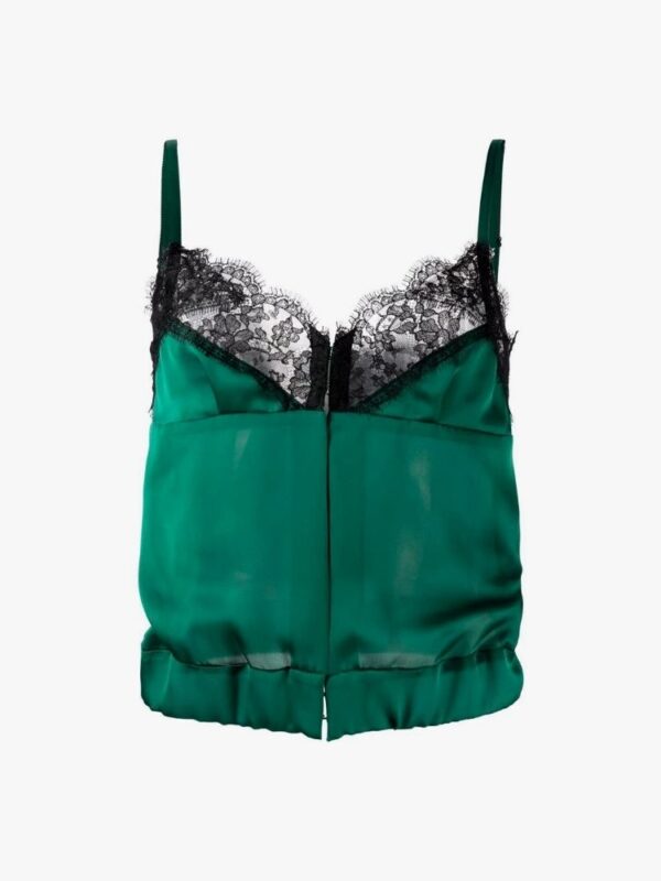 LACE TRIM SATIN TOP