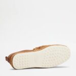 SLIP-ONS IN LEATHER AND RAFFIA