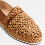 SLIP-ONS IN LEATHER AND RAFFIA
