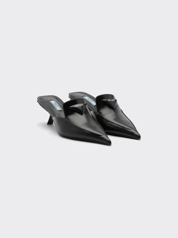 BRUSHED LEATHER MULES