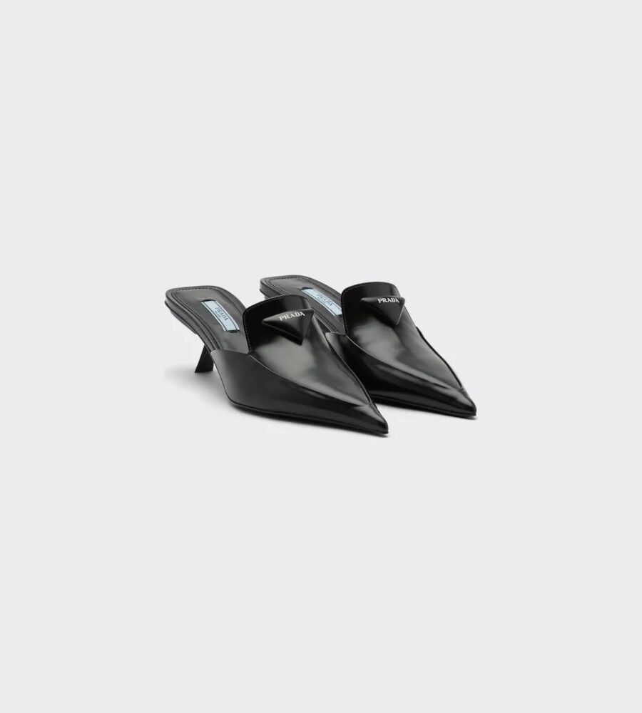 BRUSHED LEATHER MULES