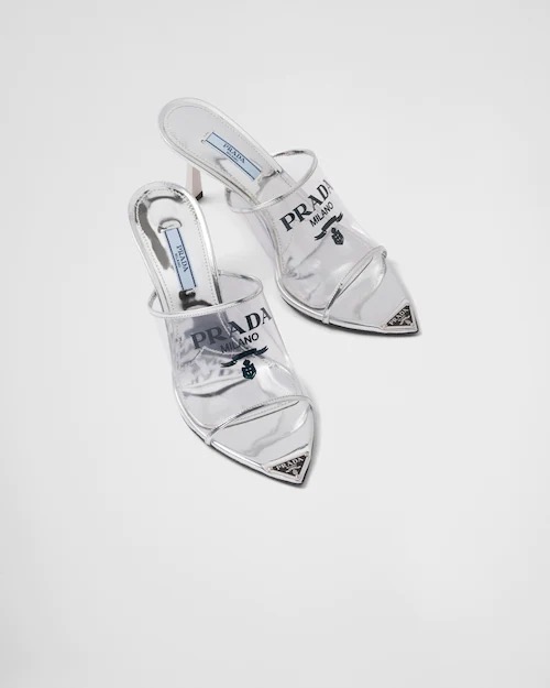 LOGO PRINT PLEXIGLASS MULES