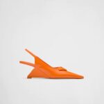 BRUSHED LEATHER SLINGBACK PUMPS