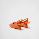 BRUSHED LEATHER SLINGBACK PUMPS