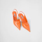 BRUSHED LEATHER SLINGBACK PUMPS
