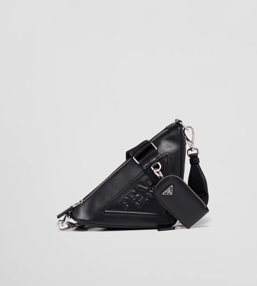 TRIANGLE LEATHER SHOULDER BAG