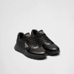 PRAX 1 RE NYLON AND BRUSHED LEATHER SNEAKERS