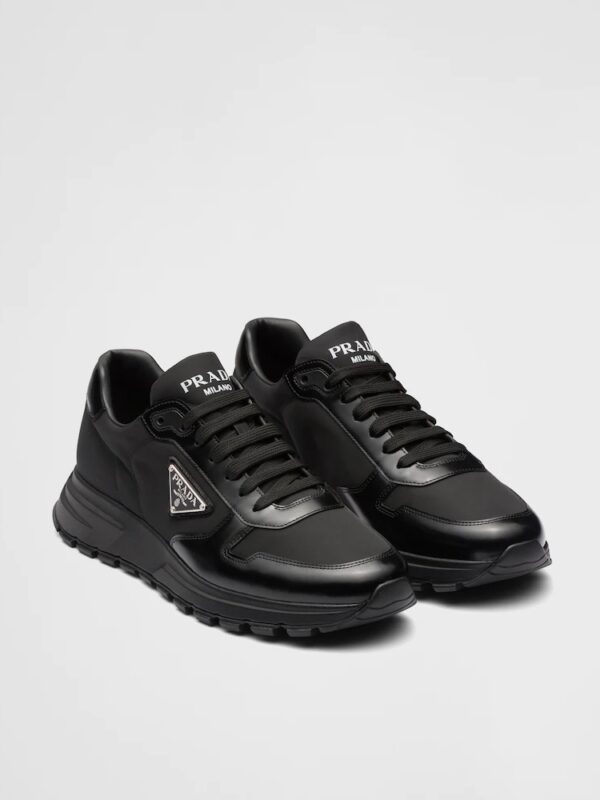 PRAX 1 RE NYLON AND BRUSHED LEATHER SNEAKERS