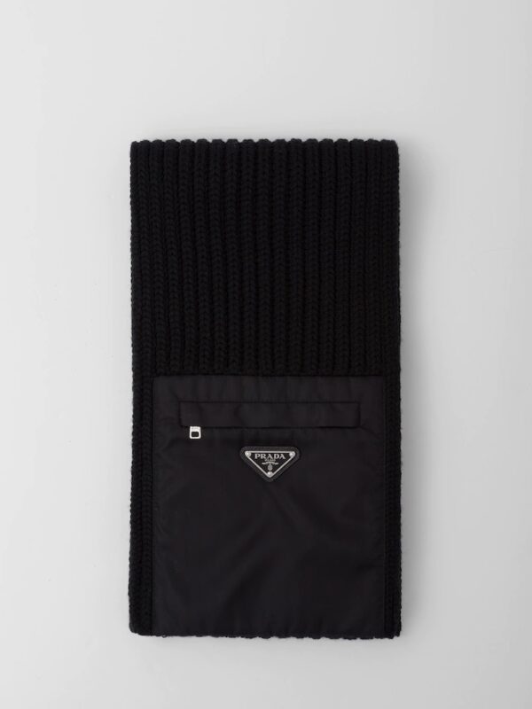 RE NYLON GABARDINE AND WOOL SCARF