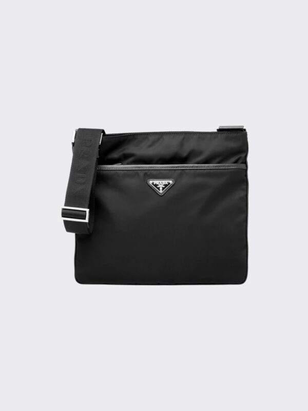 RE NYLON AND SAFFIANO LEATHER SHOULDER BAG