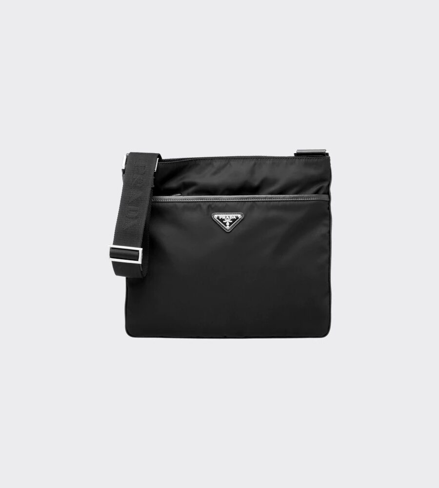 RE NYLON AND SAFFIANO LEATHER SHOULDER BAG